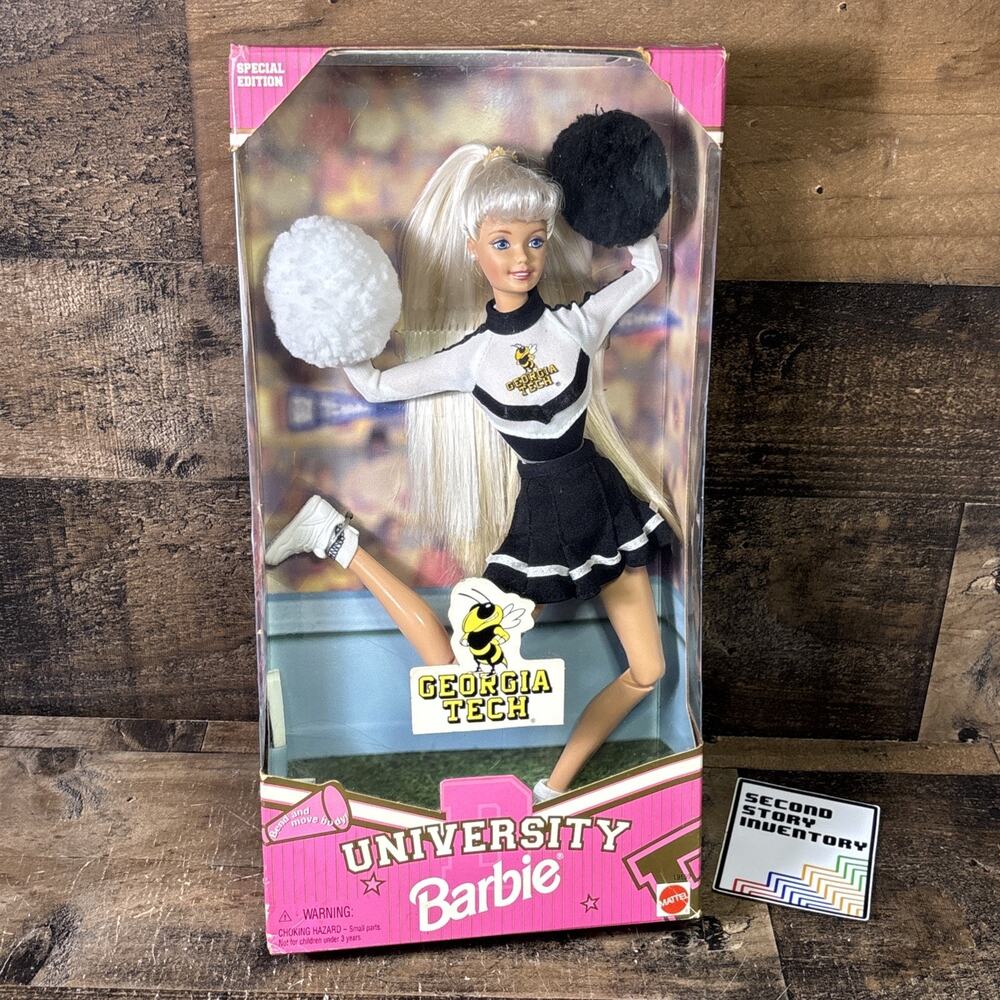 Mattel 1996 University Barbie - Georgia Tech 19159 NRFB Cheerleader New
